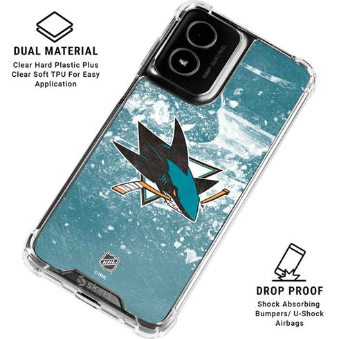 NHL San Jose Sharks Frozen Moto G Power 5G (2024) Clear Case