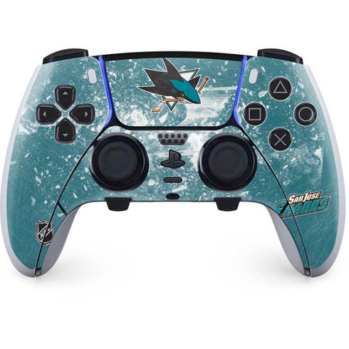 NHL San Jose Sharks Frozen PS5 DualSense Edge Pro Controller Skin