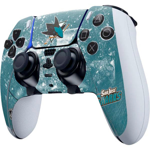 NHL San Jose Sharks Frozen PS5 DualSense Edge Pro Controller Skin