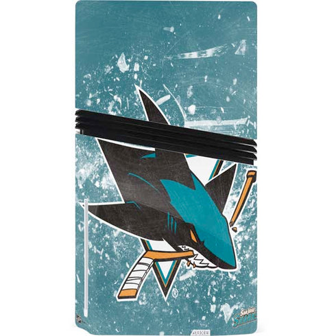 NHL San Jose Sharks Frozen PS5 Pro Disk Console Skin