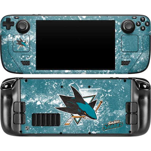 NHL San Jose Sharks Frozen Steam Deck Handheld Gaming Computer OLED Skin