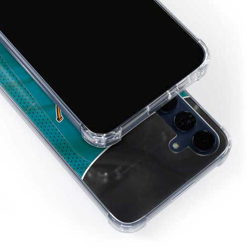 NHL San Jose Sharks Home Jersey Galaxy A35 5G Clear Case