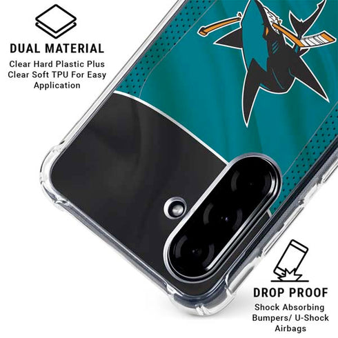 NHL San Jose Sharks Home Jersey Galaxy A36 5G Clear Case