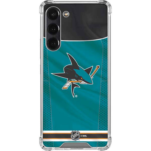 NHL San Jose Sharks Home Jersey Galaxy S24 FE Clear Case