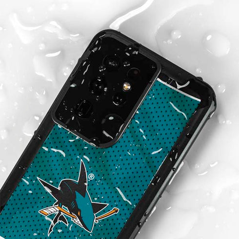 NHL San Jose Sharks Home Jersey Galaxy S24 Ultra Waterproof Case