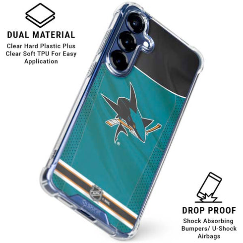NHL San Jose Sharks Home Jersey Galaxy S25 Plus Clear Case