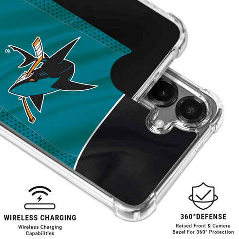 NHL San Jose Sharks Home Jersey Galaxy S26 Clear Case