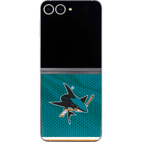 NHL San Jose Sharks Home Jersey Galaxy Z Flip6 Skin