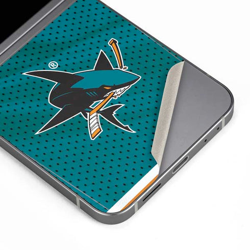 NHL San Jose Sharks Home Jersey Galaxy Z Flip6 Skin