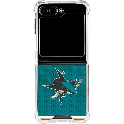 NHL San Jose Sharks Home Jersey Galaxy Z Flip6 Clear Case