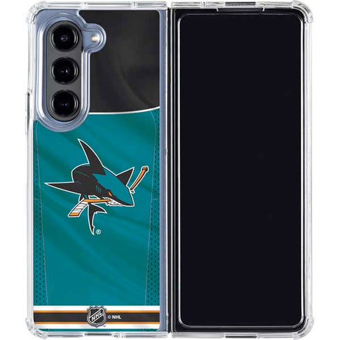 NHL San Jose Sharks Home Jersey Galaxy Z Fold5 5G Clear Case