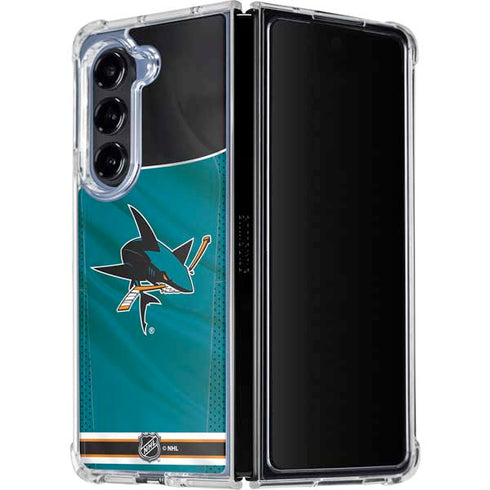 NHL San Jose Sharks Home Jersey Galaxy Z Fold5 5G Clear Case