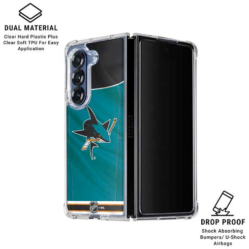 NHL San Jose Sharks Home Jersey Galaxy Z Fold6 Clear Case