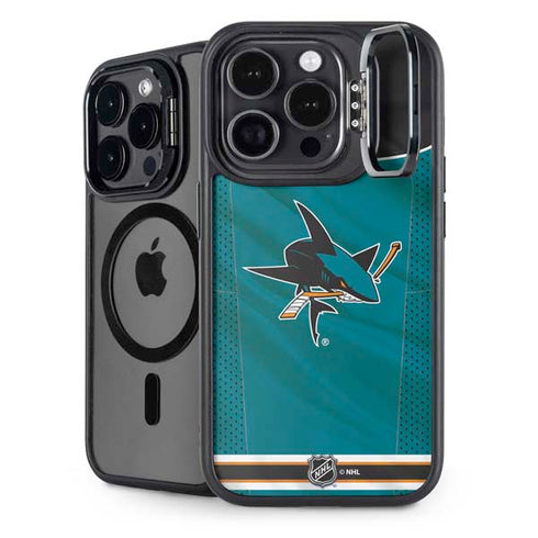 NHL San Jose Sharks Home Jersey iPhone 14 Pro Max Kickstand Case