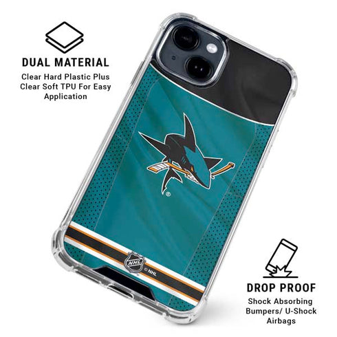 NHL San Jose Sharks Home Jersey iPhone 15 Clear Case