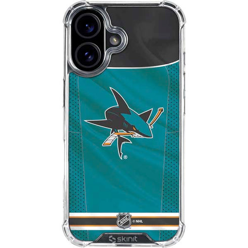 NHL San Jose Sharks Home Jersey iPhone 16 Clear Case