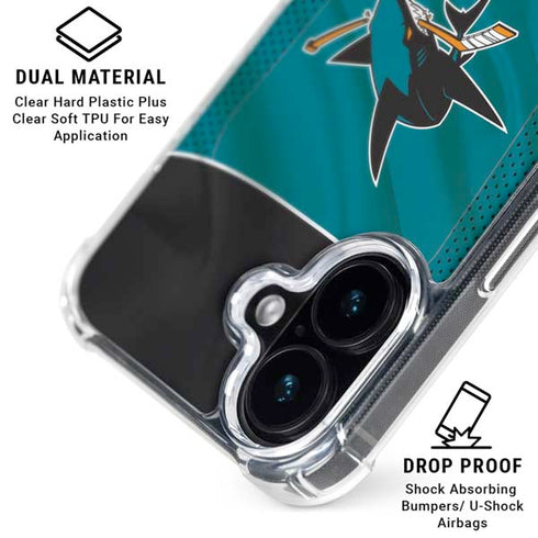 NHL San Jose Sharks Home Jersey iPhone 16 Clear Case