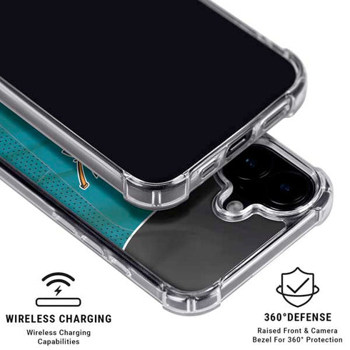 NHL San Jose Sharks Home Jersey iPhone 16 Plus Clear Case