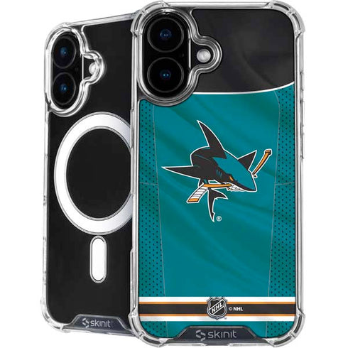 NHL San Jose Sharks Home Jersey iPhone 16 Plus MagSafe Case