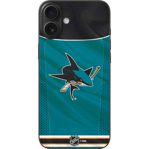 NHL San Jose Sharks Home Jersey iPhone 16 Plus Skin