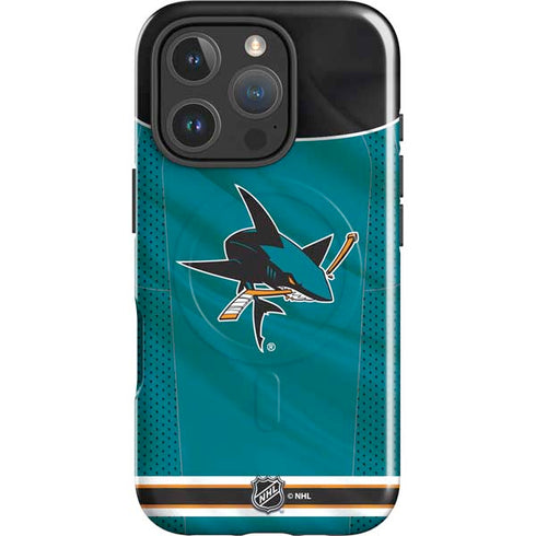 NHL San Jose Sharks Home Jersey iPhone 16 Pro Magsafe Impact Case