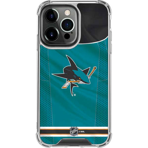 NHL San Jose Sharks Home Jersey iPhone 16 Pro Max Clear Case