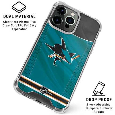 NHL San Jose Sharks Home Jersey iPhone 16 Pro Max Clear Case