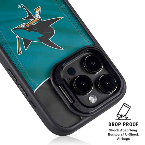 NHL San Jose Sharks Home Jersey iPhone 16 Pro Max Kickstand Case