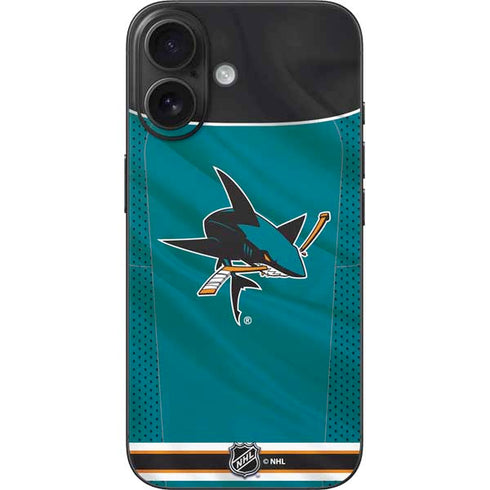 NHL San Jose Sharks Home Jersey iPhone 16 Skin