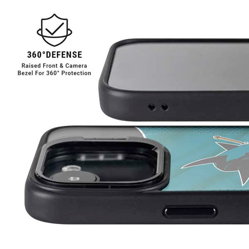 NHL San Jose Sharks Home Jersey iPhone 16e Kickstand Case