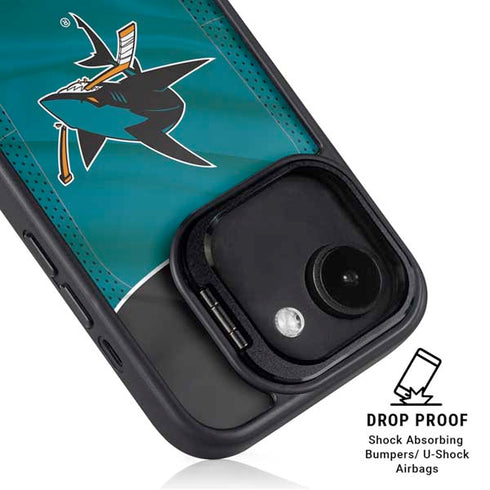 NHL San Jose Sharks Home Jersey iPhone 16e Kickstand Case