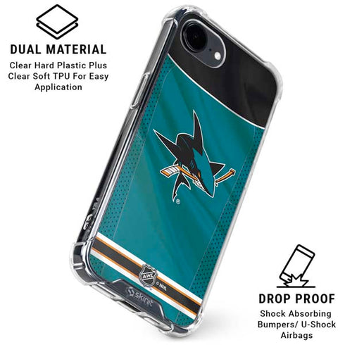 NHL San Jose Sharks Home Jersey iPhone 16e Clear Case