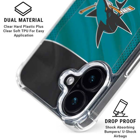 NHL San Jose Sharks Home Jersey iPhone 17 Clear Case