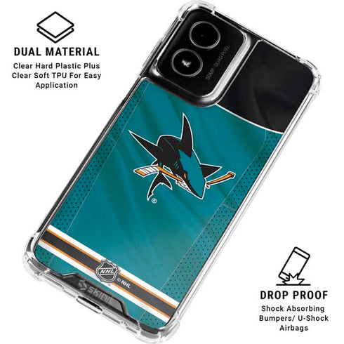 NHL San Jose Sharks Home Jersey Moto G Power 5G (2024) Clear Case