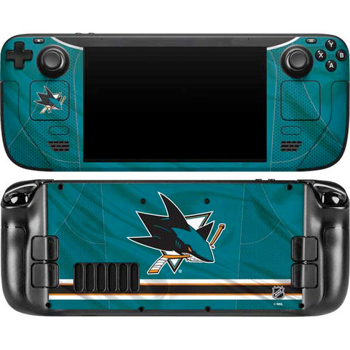 NHL San Jose Sharks Home Jersey Steam Deck Handheld Gaming Computer OLED Skin