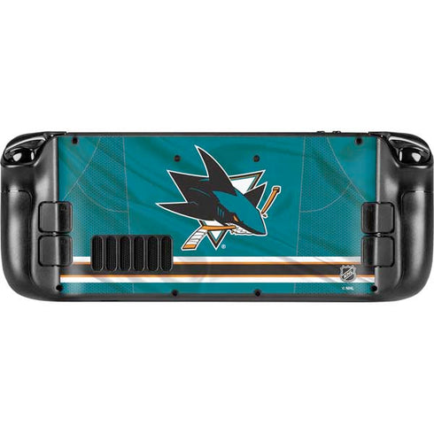 NHL San Jose Sharks Home Jersey Steam Deck Handheld Gaming Computer OLED Skin