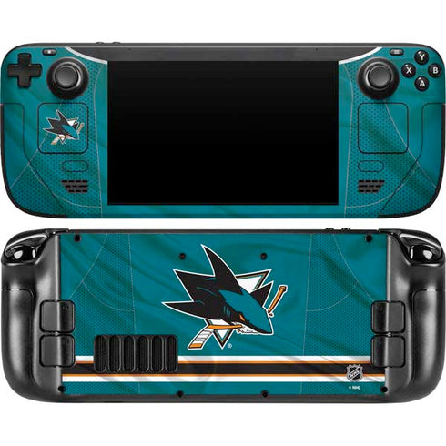 NHL San Jose Sharks Home Jersey Steam Deck Handheld Gaming Computer Skin