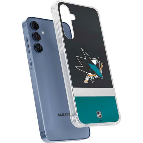 NHL San Jose Sharks Jersey Galaxy A55 5G Clear Case