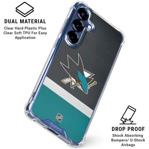 NHL San Jose Sharks Jersey Galaxy S25 Plus Clear Case