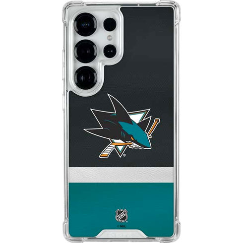 NHL San Jose Sharks Jersey Galaxy S25 Ultra Clear Case