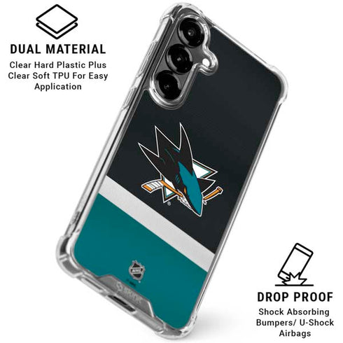NHL San Jose Sharks Jersey Galaxy S26 Plus Clear Case