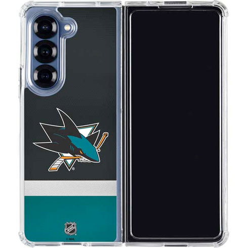 NHL San Jose Sharks Jersey Galaxy Z Fold6 Clear Case