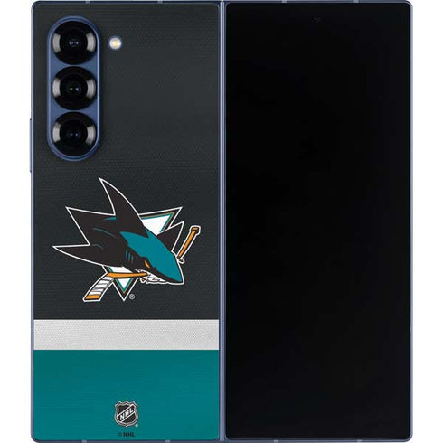 NHL San Jose Sharks Jersey Galaxy Z Fold6 Skin