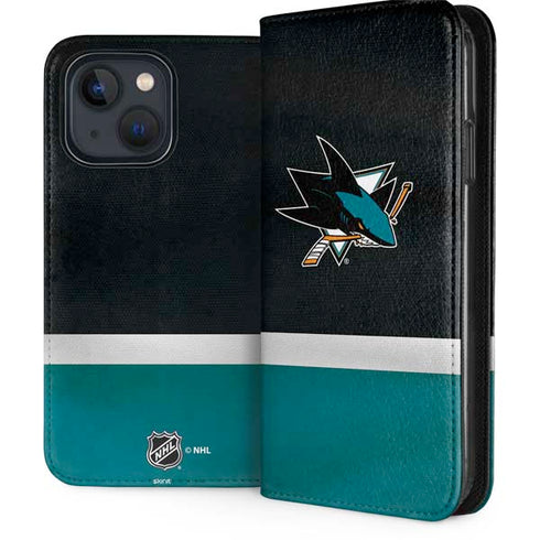 NHL San Jose Sharks Jersey iPhone 13 Folio Case