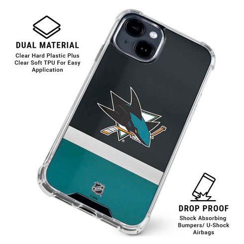 NHL San Jose Sharks Jersey iPhone 15 Clear Case