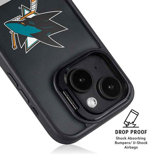 NHL San Jose Sharks Jersey iPhone 15 Kickstand Case