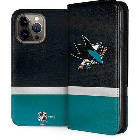 NHL San Jose Sharks Jersey iPhone 15 Pro Max Folio Case