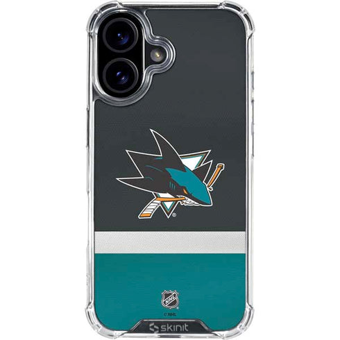 NHL San Jose Sharks Jersey iPhone 16 Clear Case