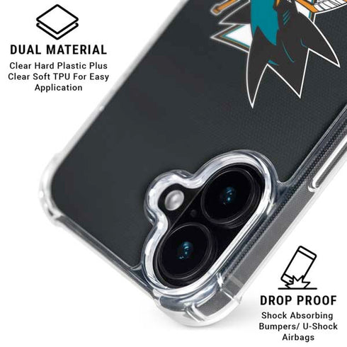 NHL San Jose Sharks Jersey iPhone 16 Clear Case