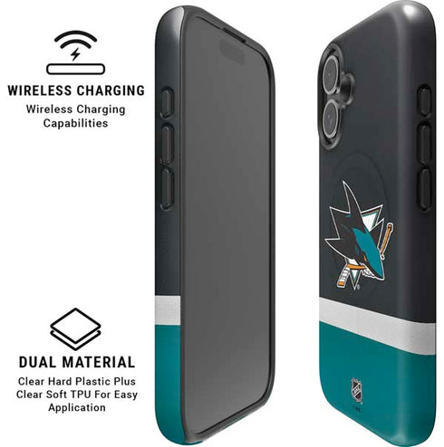 NHL San Jose Sharks Jersey iPhone 16 Magsafe Impact Case